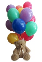 12 Air Balloons 12 inches Brown Teddy bear