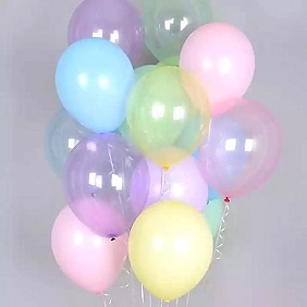 15 Gas filled light color balloons