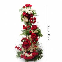2 to 3 Feet white and red 100 flowers arrangement