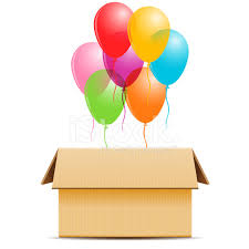 3 Coloured Gas Balloons in a Box