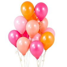 10 Different shades of pink baby shower balloons gas filled