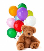 10 Plain Mix colour balloons with 10 Inches Teddy bear