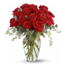 2 Dozen Red Roses in Vase