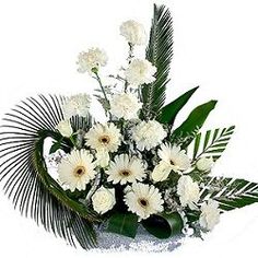 12 White Flower Basket