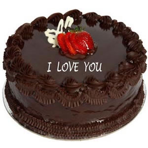 1/2 Kg dark chocolate Cake icing I LOVE U