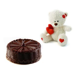1/2 KG Chocolate Cake and 6 inches Teddy