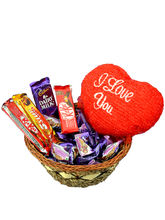 Valentine heart 4 inches and small chocolate basket