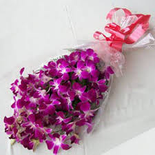 10 Purple orchids bouquet