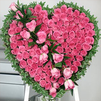 36 Pink Roses heart