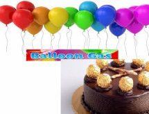 20 Gas Balloons and 1/2 Kg Ferrero rocher chocolate cake