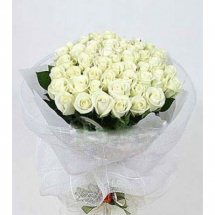 50 White Roses Bouquet