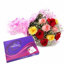 Cadburys celebration with 12 Mix roses