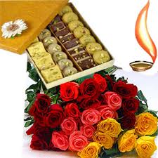 1/2Kg Mix mithai+12 mix flowers