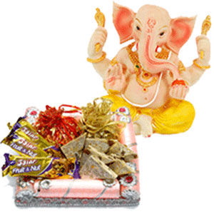 Half Kg Sweets 3 cadburys chocolates  Ganesh Idol