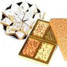 250 grams Kaju Barfi+ 250 grams Kg Dry Fruits