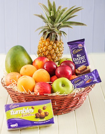 2 Kg. Fresh Fruits with 3 packs Cadburys Dairy Milk