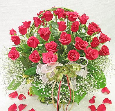 24 Red Roses Basket