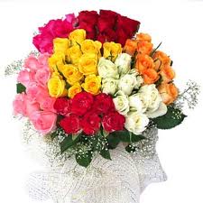 100 Multicoloured Roses Arrangement