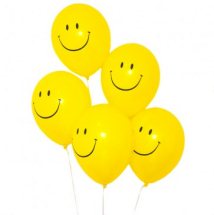 5 Air filled SMILEY balloons