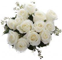 10 White Roses Bouquet