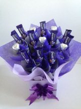 Cadbury dairy milk chocolates in a bouquet