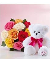 6 inches Teddy 12 mix roses